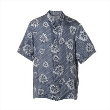 Dior x Denim Tears Oblique 23AW Silk Shirt 42 Men's Blue 193C545A5931 With hang