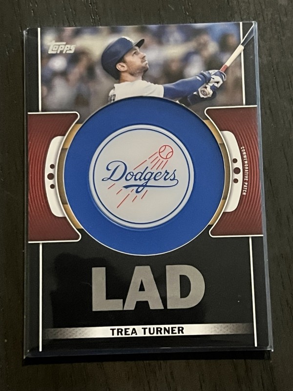 2022 Topps Series One Commemorative Relic Card Black #/299 CENTERING Trea Turner
