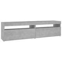 Tv-SchräNke 2 Stk. Mit Led-Leuchten Betongrau 75X35X40 Cm