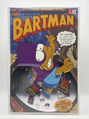 Bartman 1 1993 Silver Foil Cover Key Premiere Issue W/ Poster Bongo Simpsons NM