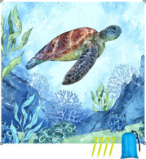 Oversized Sandproof Beach Blanket 83"x81" , Extra Large Beach Sheet for Up to 6