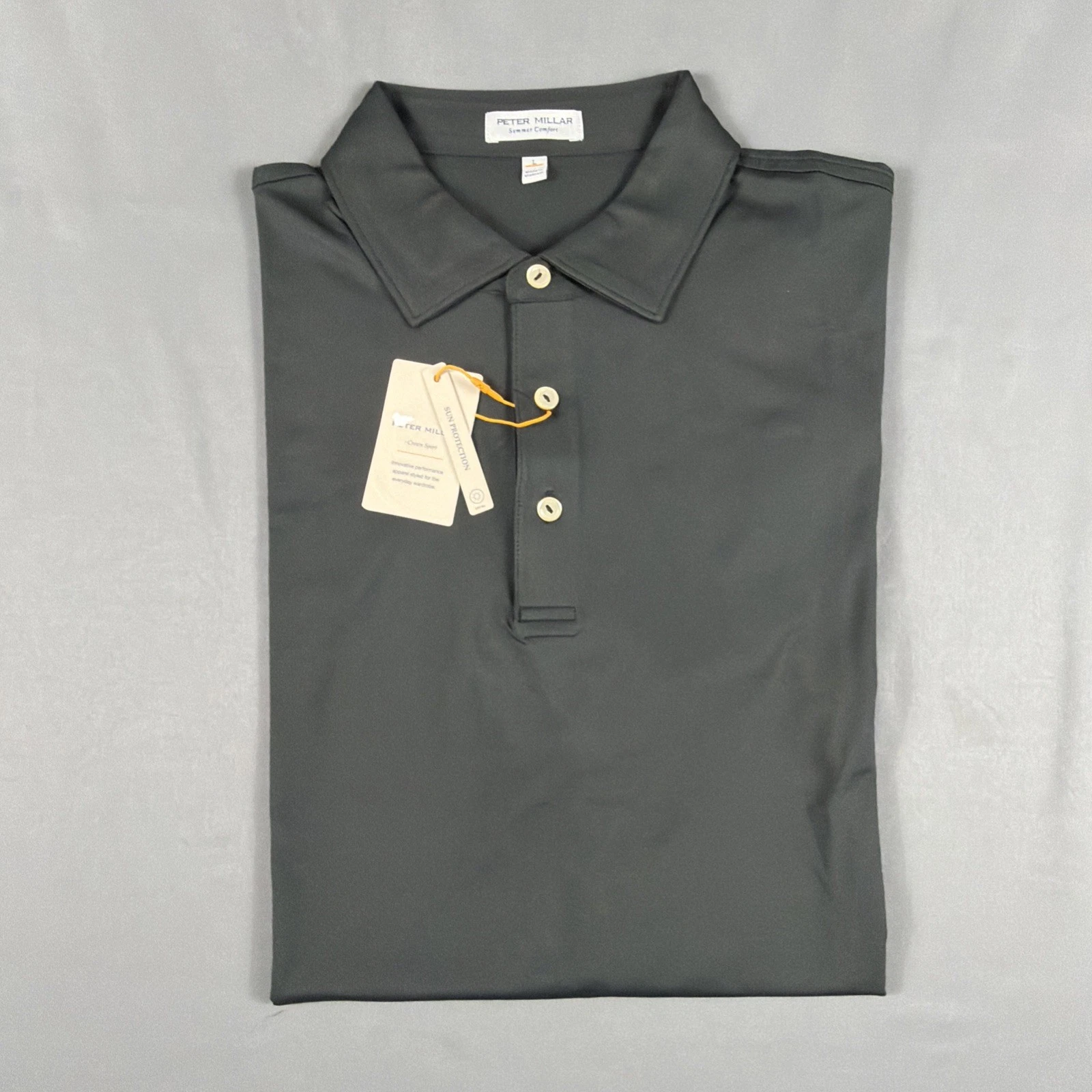 Peter Millar Golf Shirt Polo CS Summer Comfort Large Black Polyester MSRP $105
Opens in a new window