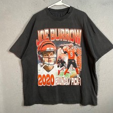 Joe Burrow Graphic T Shirt Mens XL 2020 Round 1 Pick 1 Black 100 Cotton