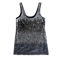 Express Women's Med Silver Sequins Gradient Sleeveless Party Cocktail Mini Dress
