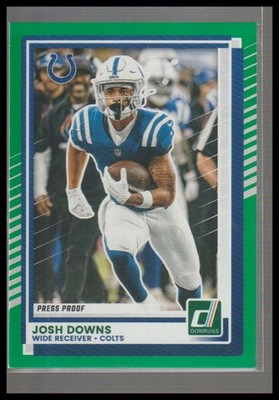 2025 Donruss #42 Josh Downs Press Proofs Green Near Mint or Better
