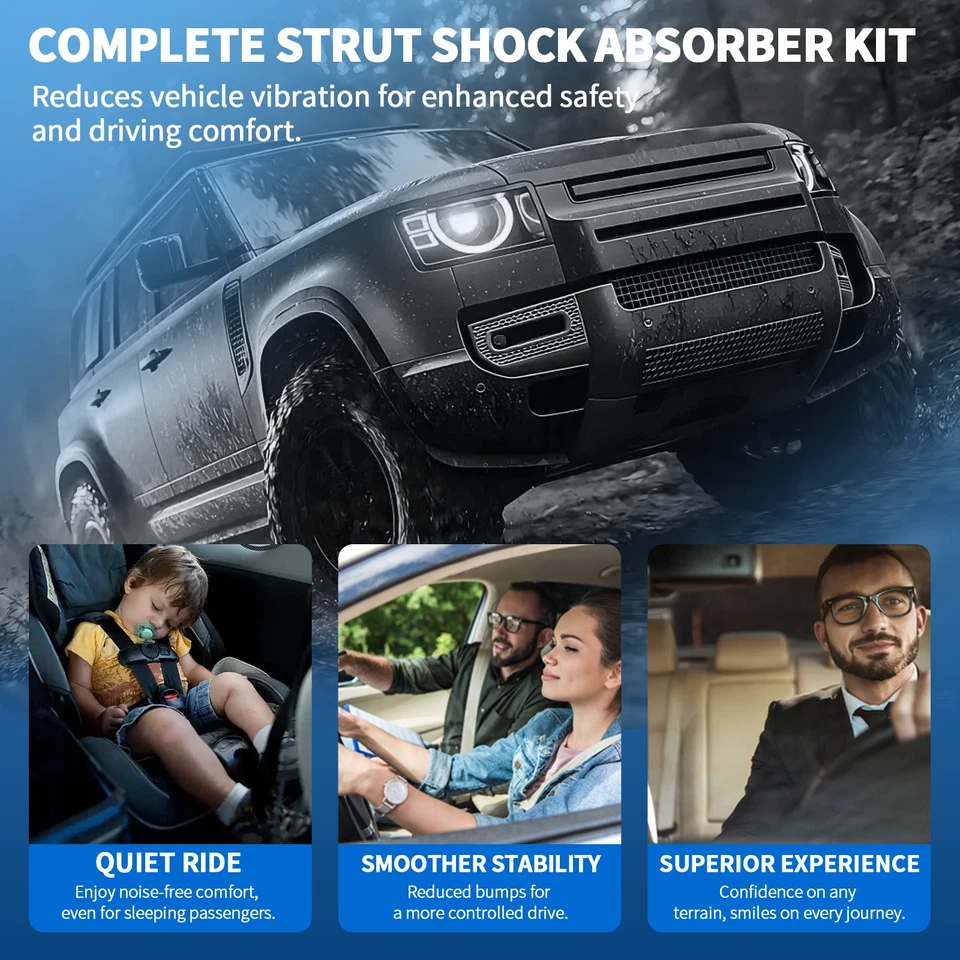 2Pcs Front Complete Shocks Struts for 08-14 Dodge Avenger 07-10 Chrysler Sebring — 第 3/4 张图片