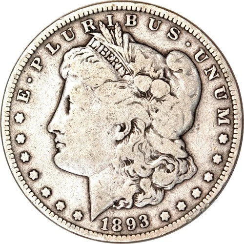 1893 $1 Morgan Silver Dollar VG K19320