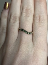 14ct Yellow Gold Emerald Ring Size N 2.11g