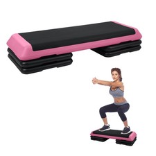Adjustable Aerobic Step Platform with 4 Risers, Non-Slip Stepper for Home Gym