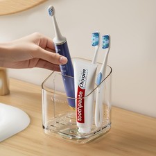 Toothbrush Holders for Bathrooms, 3 Slots Detachable Toothbrush Holder Wall