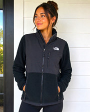 The North Face Denali Women s Black Full Zip Pockets Mid-Length Jacket S