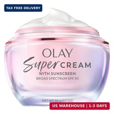 Olay Super Cream with Sunscreen SPF 30, Lightweight Face Moisturizer with Sun Pr