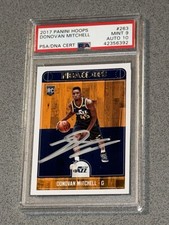 2017-18 Panini NBA Hoops Donovan Mitchell Signed RC #263 PSA/DNA (PSA 10 Auto)