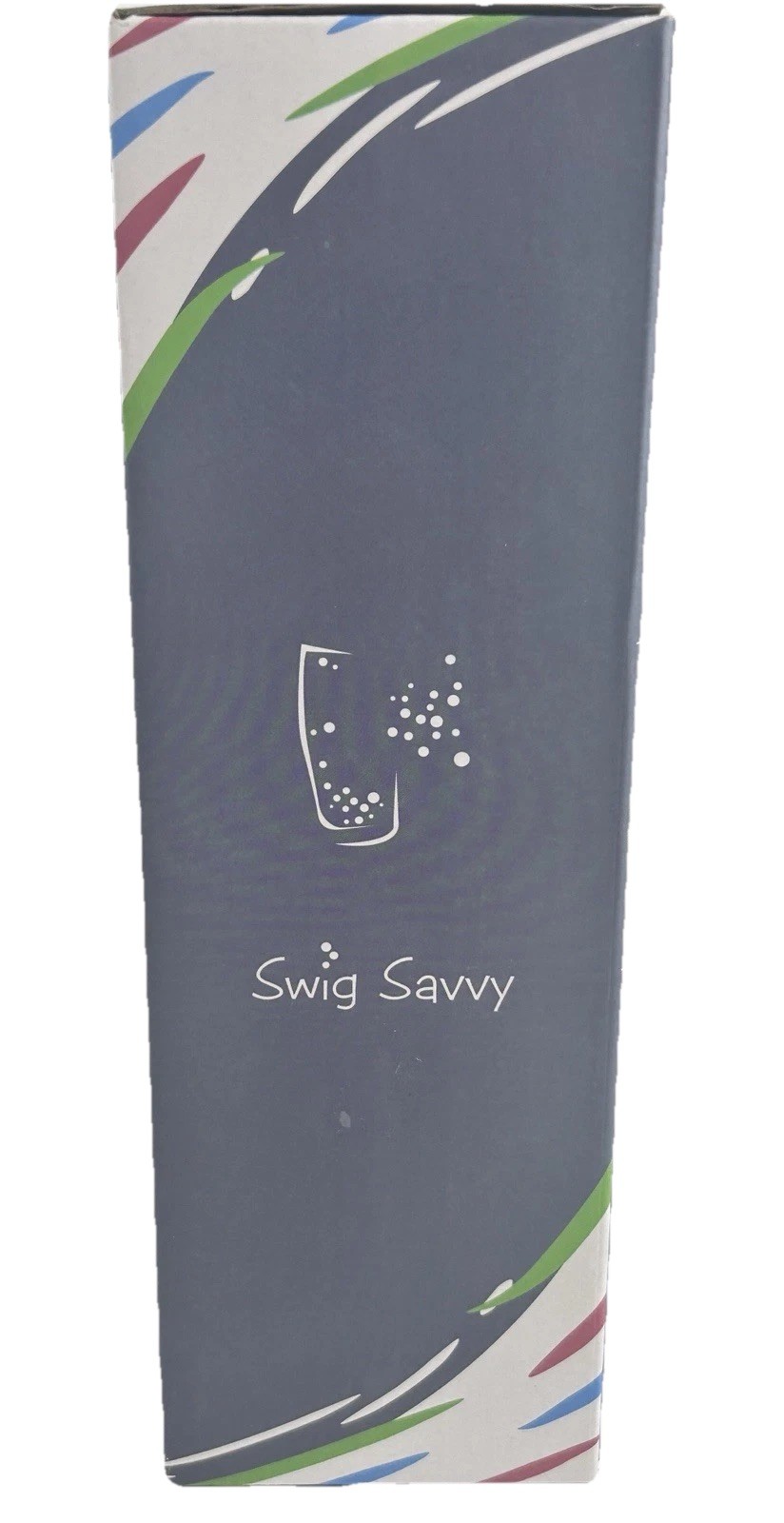 Swig Savvy 12oz Borosilicate Glass Water Bottle Stainless Steel Lid BPA Free