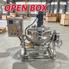 Open Box! 13.2Gal/50L Electric Jacketed Kettle Tilting Cooking Pot 220V 3-Phase