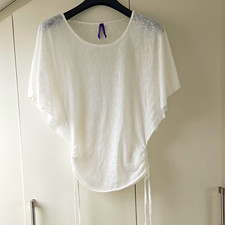Seraphine Maternity White T-Shirt Short Sleeve Round Neck Lightweight Size XS
