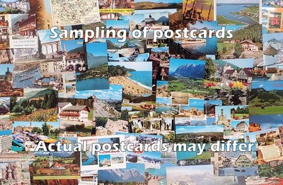 100 mixed vintage to modern chrome postcard lot - mostly European, 1960 - 2010