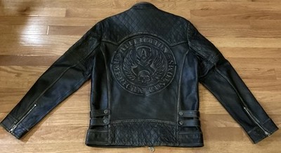 MEN S AFFLICTION FREE LIMITED EDITION BLACK DISTRESSED LEATHER JACKET SIZE M