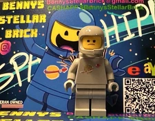 LEGO Classic Spaceman Light Grey Benny W/ Custom Cracked Helmet & Air Tank