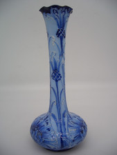 Early Macintrye Florian Ware Cornflower Vase by William Moorcroft ref 1227