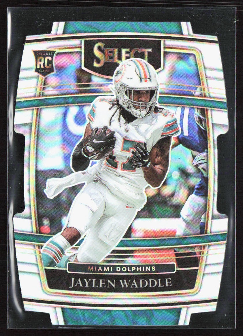 2021 Panini Select Jaylen Waddle Silver Prizm Die Cut Rookie Concourse #48