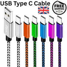 Heavy Duty Quick Fast Charge USB C Type C Data Phone Charger Cable Lead 2m 3m UK