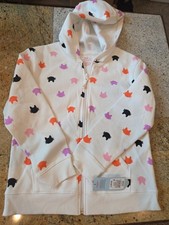 Cat  Jack Halloween Hooded Full Zip Sweatshirt Jacket