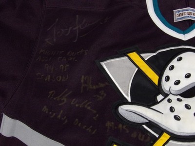 Anaheim Mighty Ducks Inaugural Signed Authentic Jersey by 8 JSA