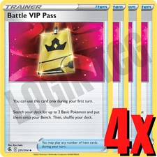 4x Battle VIP Pass 225/264 x4 - Fusion Strike - Pokemon TCG - Playset