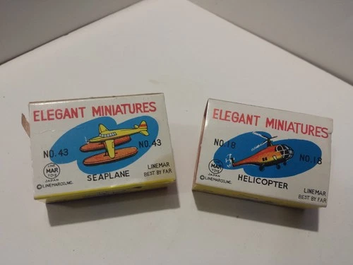 MARX LINE MAR TOY ELEGANT MINIATURE#43 SEAPLANE #18 HELICOPTER IN MATCH BOX MINT