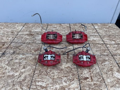 INFINITI Q50 Q60 14-24 OEM FRONT REAR LEFT RIGHT AKEBONO BRAKE CALIPER RED (SET)