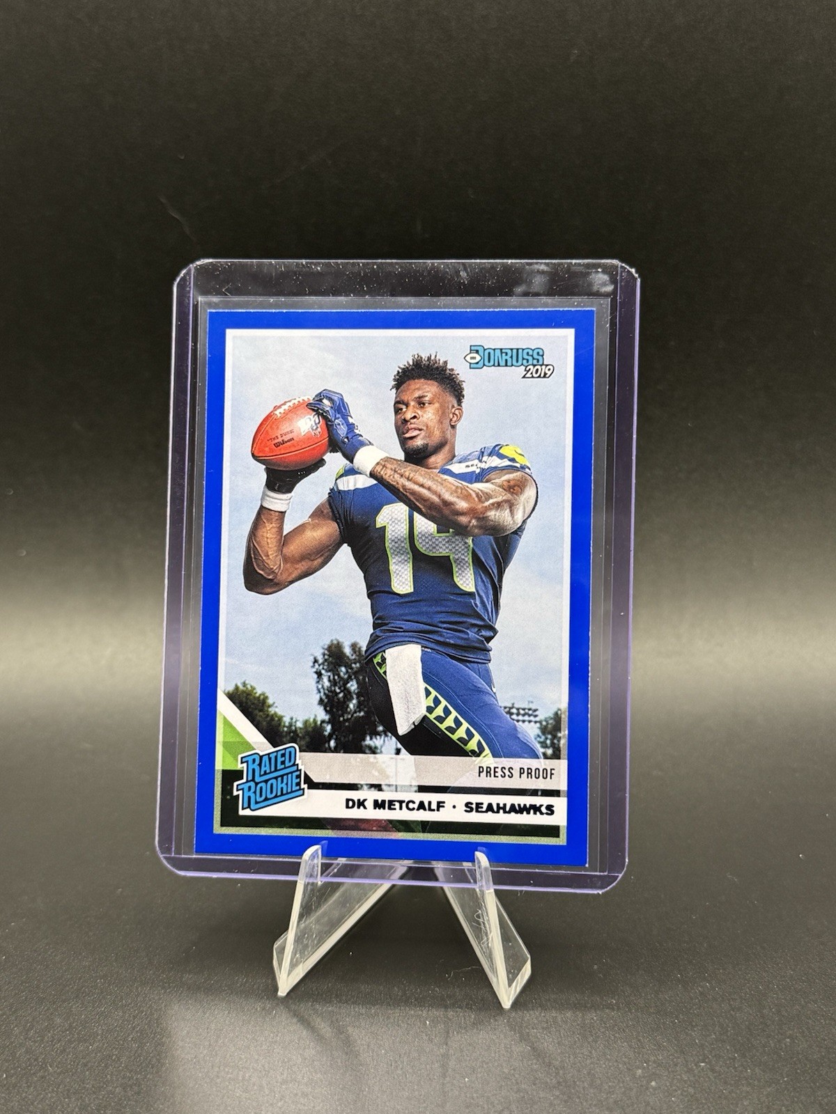 2019 Panini Donruss - Rated Rookie DK Metcalf #313 Press Proof Blue (RC)