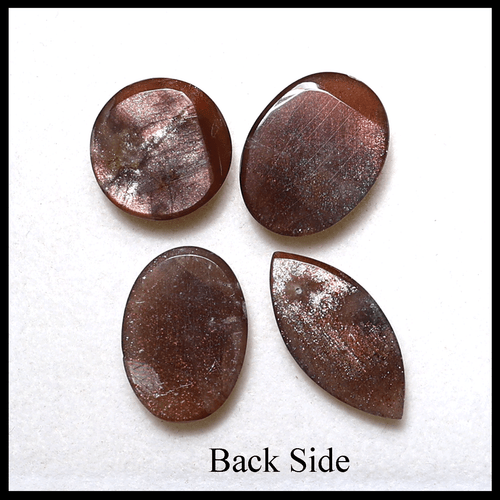 Galaxy Glitter ~ Lote de 4 piedras preciosas cabujón de 15-21 mm piedra solar púrpura natural neblina - Imagen 9 de 13