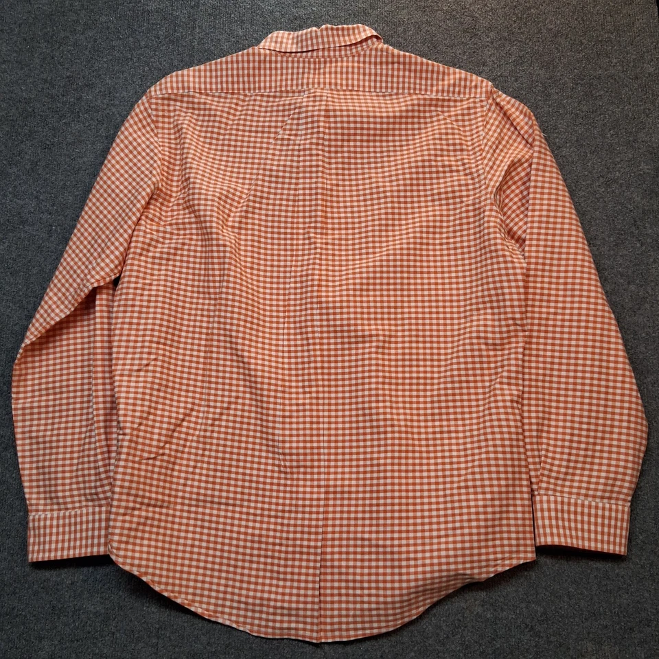 Ralph Lauren Camisa Abotonada Para Hombre XL Ajuste Personalizado Cuadros Naranja Carne Pony Foto 2 de 4