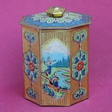 Tin Tea Box // PIONEER// 1930 s OLD USSR Soviet Communist Agitation