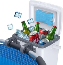 Pool Cooler, 13L Insulated Cooler Hard Cooler with Ice Crystal Box, Poolside Coo