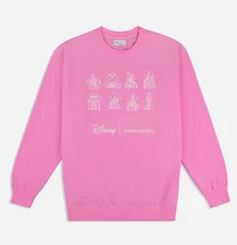 Stoney Clover Lane Disney Princess Pink Castles Sweatshirt Pink Size L/XL NEW