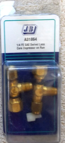 JB- A31864 Swivel Tee No Depressor 1/4"MFL x 1/4"MFL x 1/4"FFL Pack Of Two