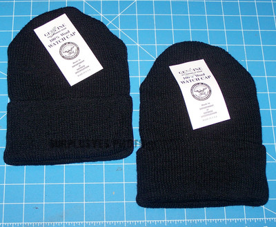 Wool Cap Beanie Black USA Army Military 