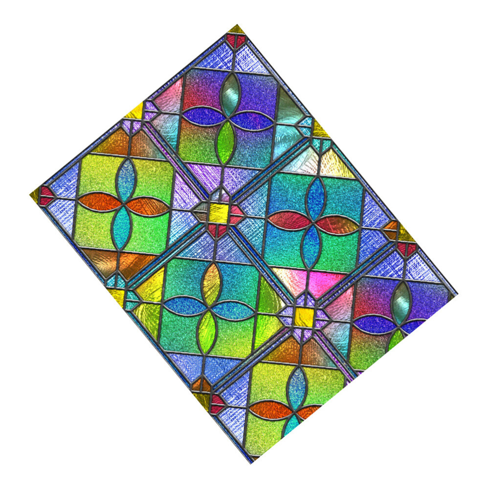 Church Window Privacy Film Stained Glass Cellophane Sticker Shade for