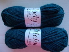 Oxford Melody Chunky yarn, Teal, lot of 2 82 yds each 