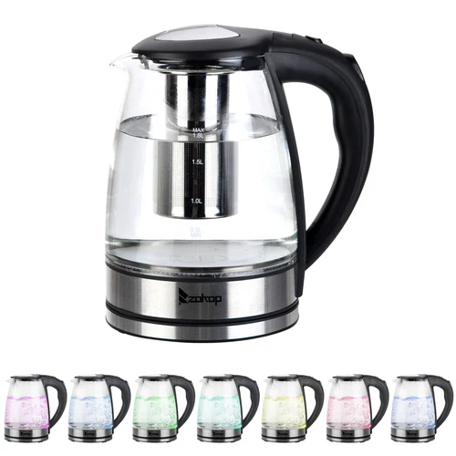 1.8L Electric High Borosilicate Glass Kettle 1200W Fast Boiling Hot Water Heater