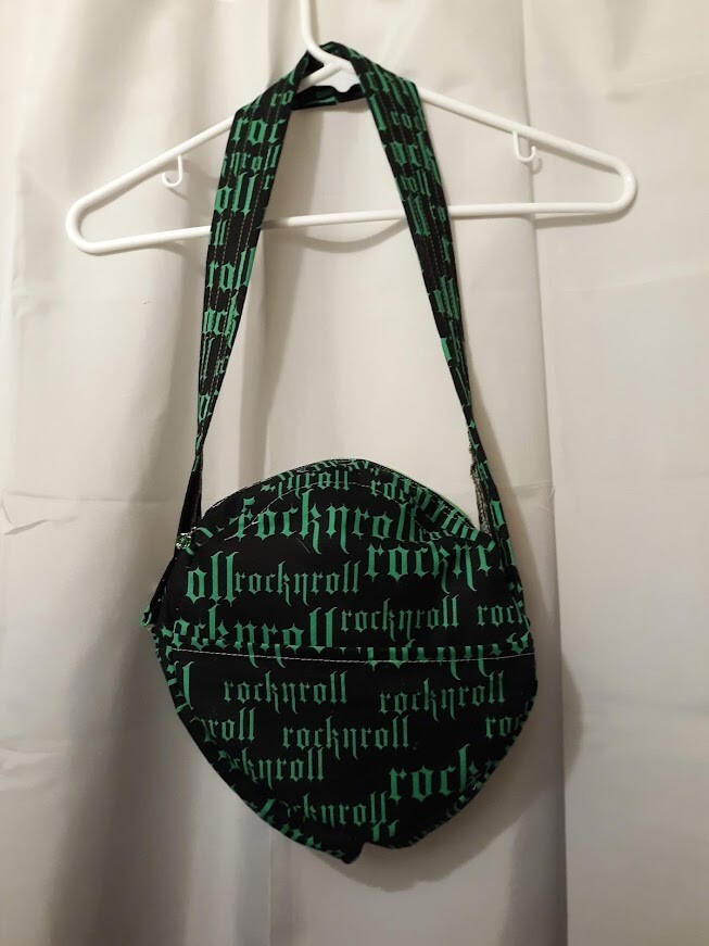 OLD rock cotton shoulder bag black