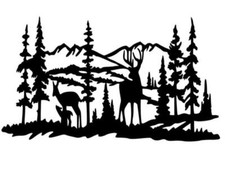 ADESIVO DECALCOMANIA CAMPER CAMPER CARAVAN CERVO MONTAGNE 11,5" INIZIA L'AVVENTURA