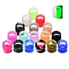 36× Thin Silicone Ear Gauges Soft Flexible Tunnels Plugs Earskin Earlets 2g-3/4"