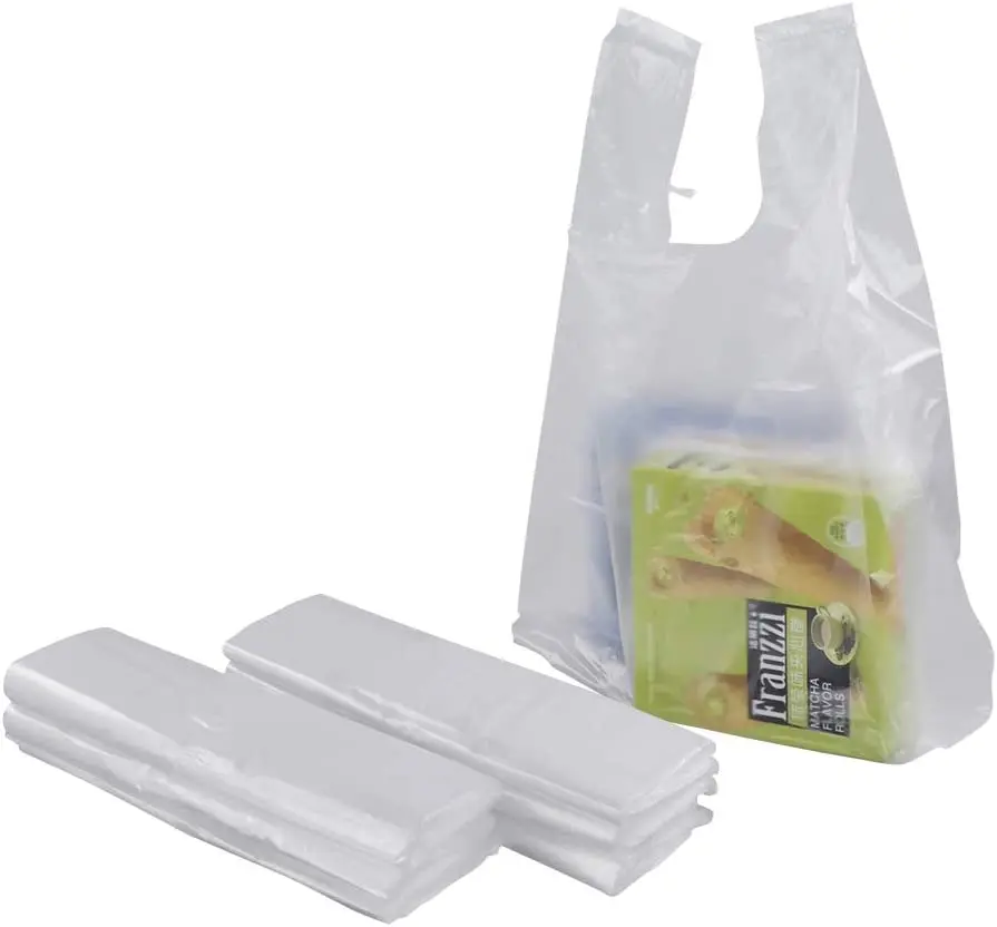 Clear Frost Plastic Shopping Bags - Large | A&B Store Fixtures