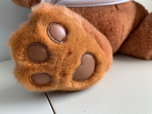 Vintage Zellers Store Mascot Plush Stuffed Toy Zesty Teddy Bear 14” Wear Tshirt - Picture 8 of 8