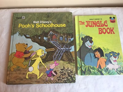 Vintage Mixed Lot Of 2 Walt Disney 1970s Illustrated Jungle Book Winnie The Pooh