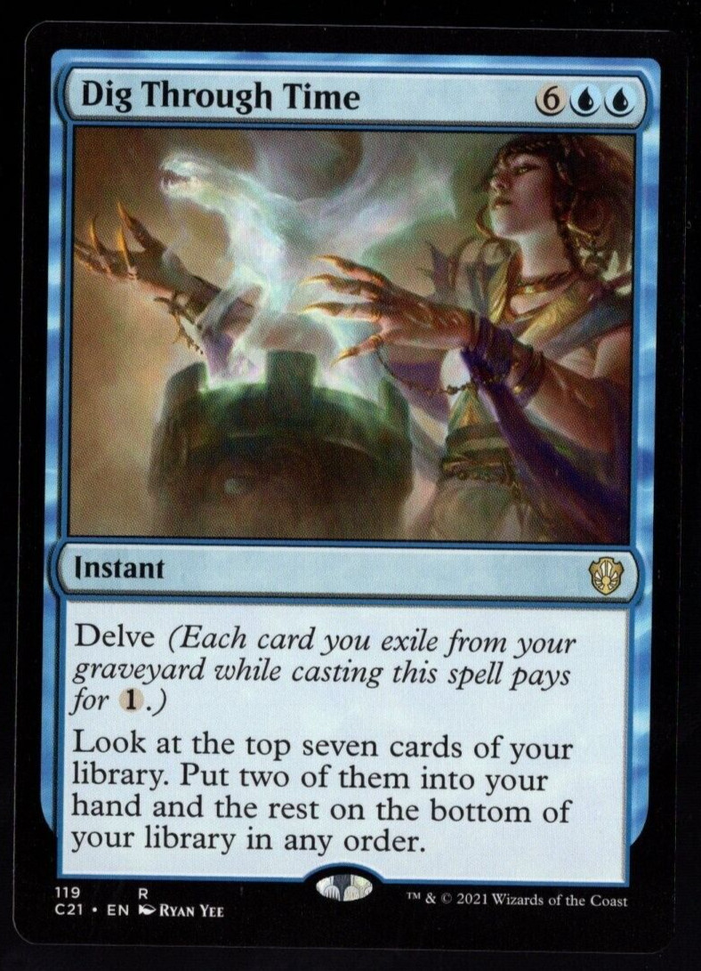 Dig Through Time 119 Non Foil Rare Commander 2021 MTG Near Mint