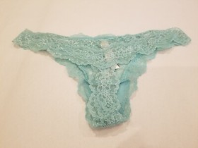 Victoria Secret DREAM ANGELS Lace Thong Panty New With Tags Sea Glass Green